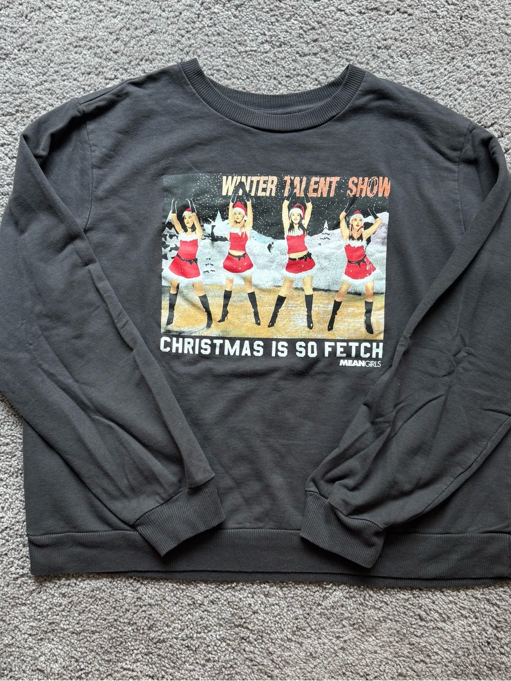 Mean Girls 'Christmas Is So Fetch' Black Graphic Sweatshirt
